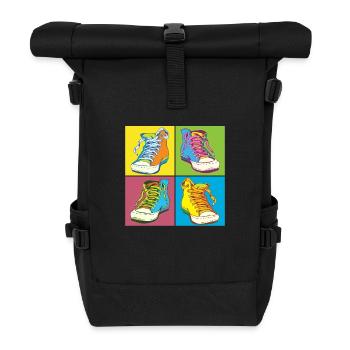 Andy Warhol Pop-Art Schuhe - Rolltop Rucksack - Schwarz - Vorne