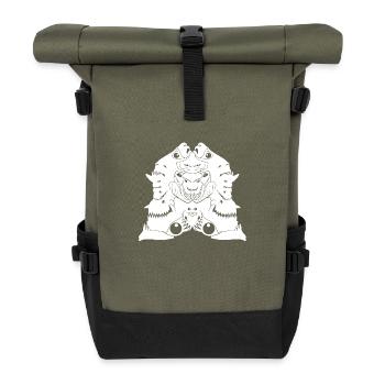 The Monster White - Rolltop Rucksack - Olive/Schwarz - Vorne