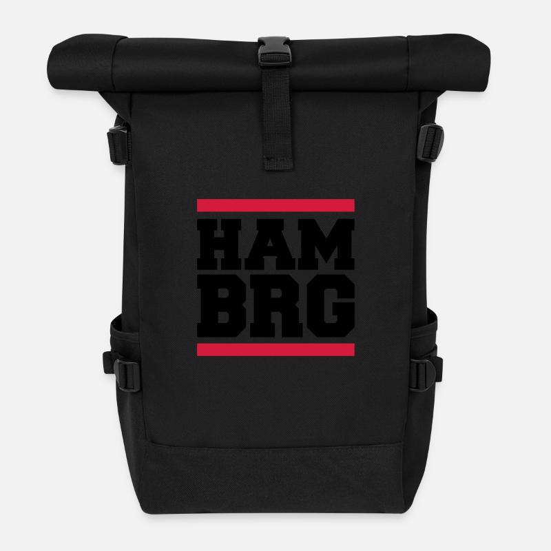 hamburg - Rolltop Rucksack - Schwarz