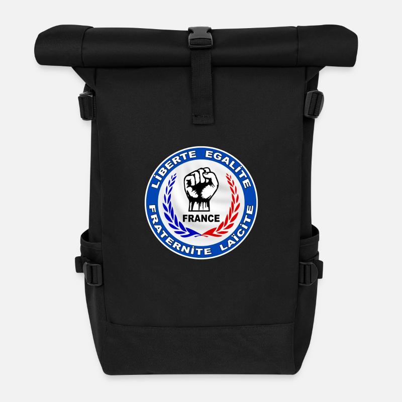 France logo tricolore 4 - Sac à dos roll top - noir