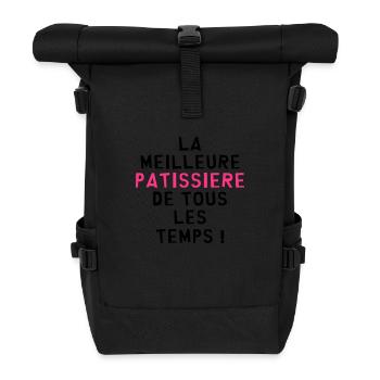Boulanger / Pâtissier / Pain / Gâteau / Pâtisserie - Sac à dos roll top - noir - Devant