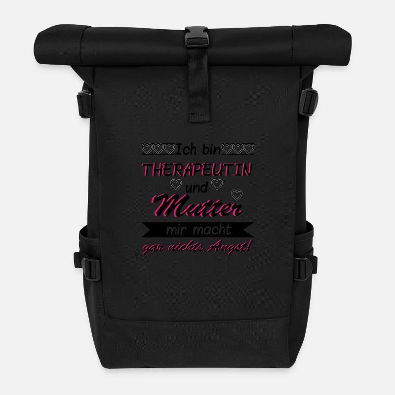 Therapeutin und Mutter - Rolltop Rucksack - Schwarz