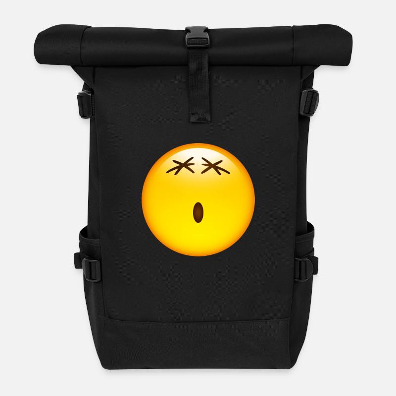 Smiley Glossy Ohw! - Rolltop Rucksack - Schwarz