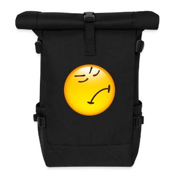 Smiley Miffed - Rolltop Rucksack - Schwarz - Vorne