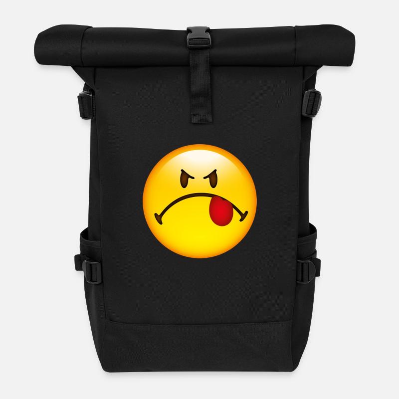 Smiley Dislike - Rolltop Rucksack - Schwarz