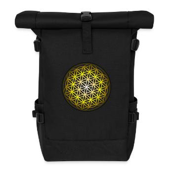 Blume des Lebens - Rolltop Rucksack - Schwarz - Vorne