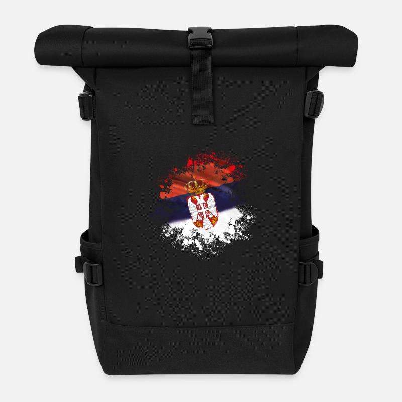 serbia flag design - Rolltop Rucksack - Schwarz