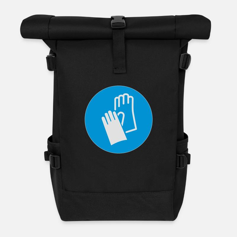 handschuhe - Rolltop Rucksack - Schwarz