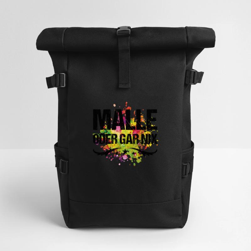 malle oder gar nix farbig Rolltop Rucksack