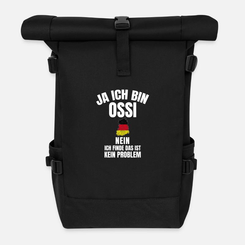 Original Ossi: Kult aus dem Osten – Ossi-Design - Rolltop Rucksack - Schwarz