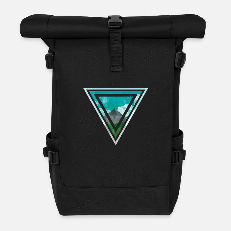mountains triangle - Rolltop Rucksack - Schwarz