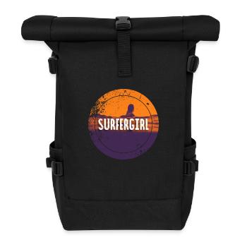 SURFERGIRL - Roll Top Backpack - black - Front