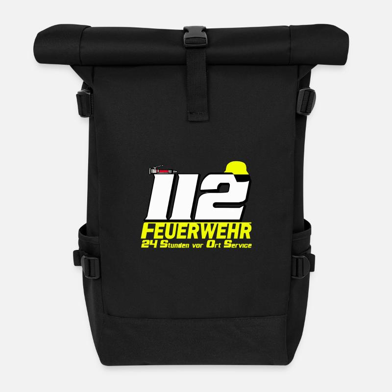 Freiwillige Feuerwehr , 24 Stunden vor Ort (25) - Rolltop Rucksack - Schwarz