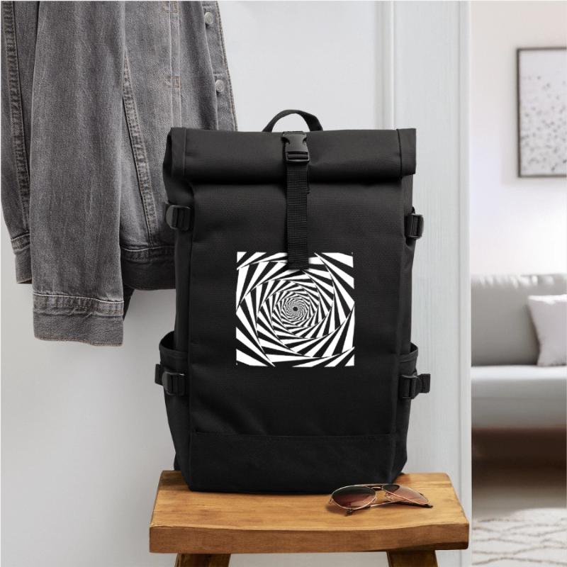 illusion lsd graphic shutter illusion vector art Roll Top Backpack