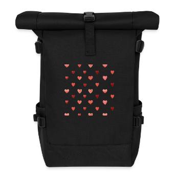 Herzen - Rolltop Rucksack - Schwarz - Vorne