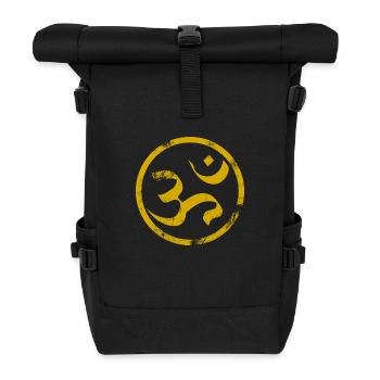 Om Sanskrit - Roll Top Backpack - black - Front