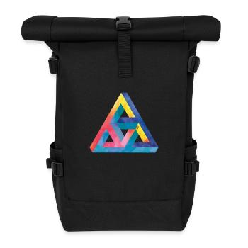 Optische Täuschung Dreieck Escher - Rolltop Rucksack - Schwarz - Vorne