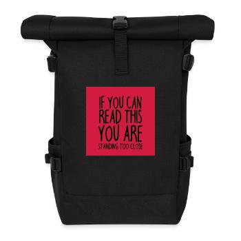 Mundschutz lustig Spruch - lustige Sprüche - Rolltop Rucksack - Schwarz - Vorne