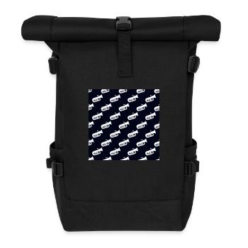 Tuba Instrument Muster - Rolltop Rucksack - Schwarz - Vorne