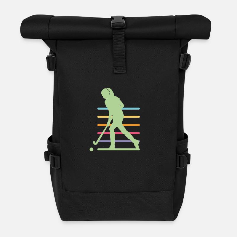 Hockeyspielerin - Rolltop Rucksack - Schwarz