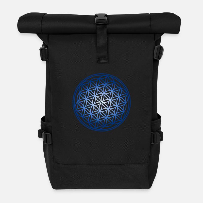 fleur de vie - Sac à dos roll top - noir