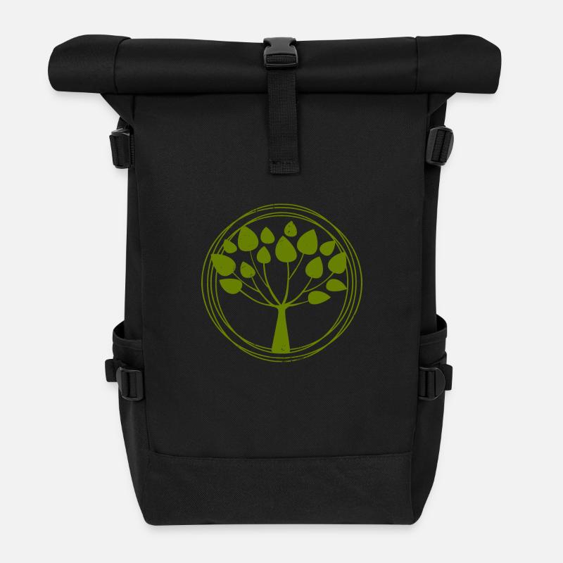 Baum des Lebens - Rolltop Rucksack - Schwarz