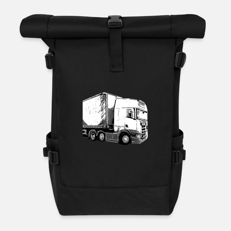 Lastwagen - Rolltop Rucksack - Schwarz