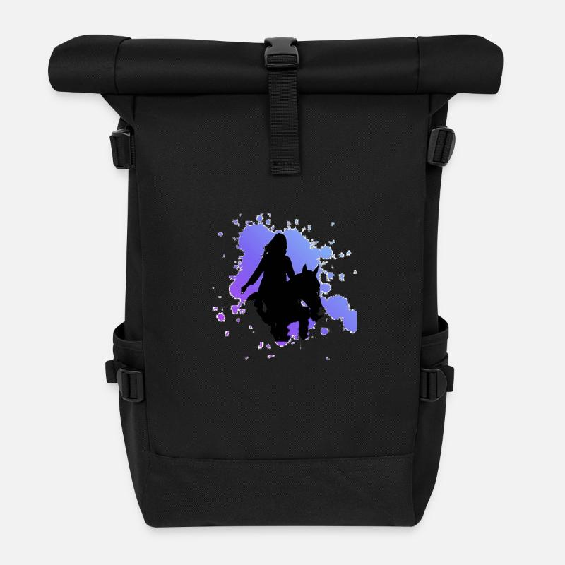 Pferd - Rolltop Rucksack - Schwarz