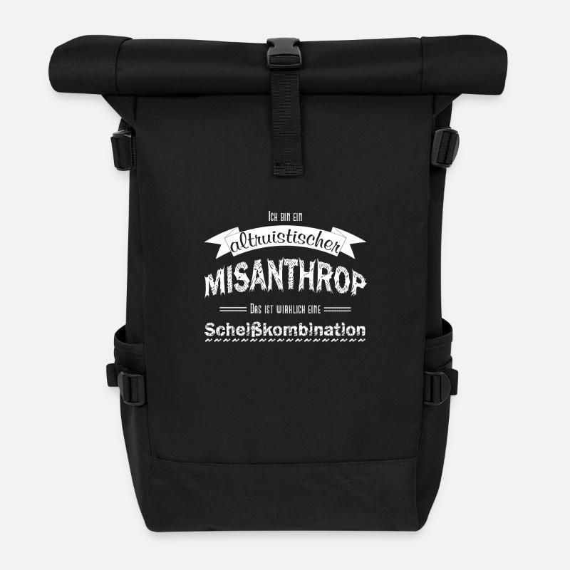 Altruistischer Misanthrop (ws) - Rolltop Rucksack - Schwarz