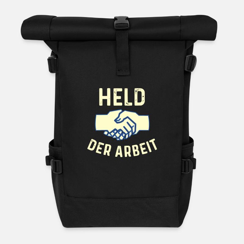 DDR - Held der Arbeit - Kommunist - Rolltop Rucksack - Schwarz