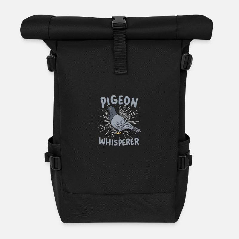 Taube Tauben Flüsterer - Rolltop Rucksack - Schwarz