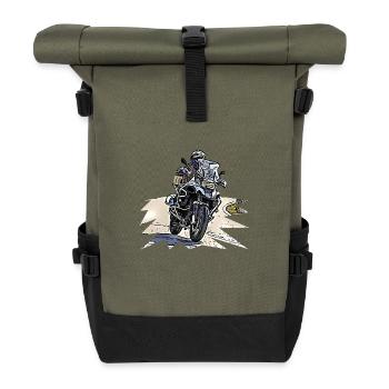 Adventure Bike Curve - Roll Top Backpack - olive/black - Front