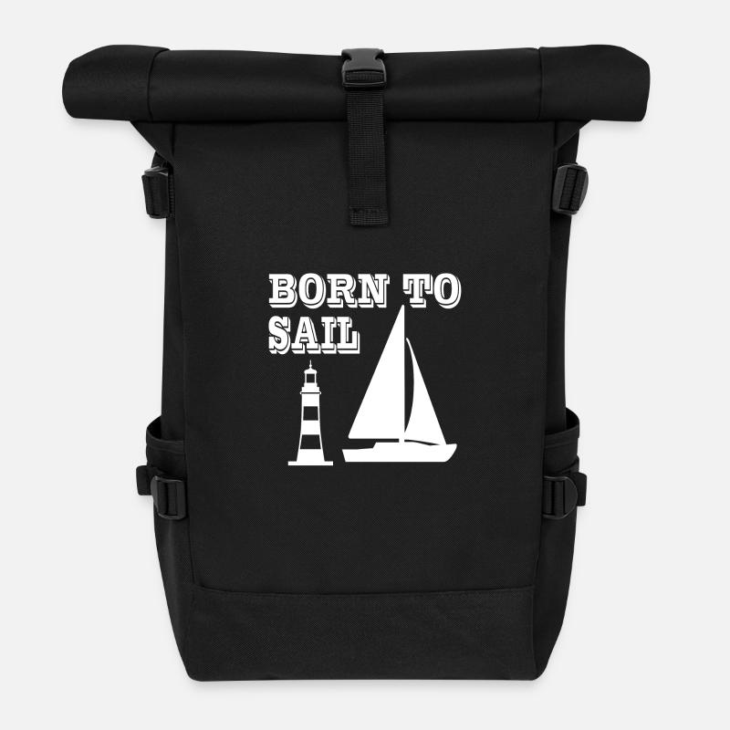 Segeln - Rolltop Rucksack - Schwarz