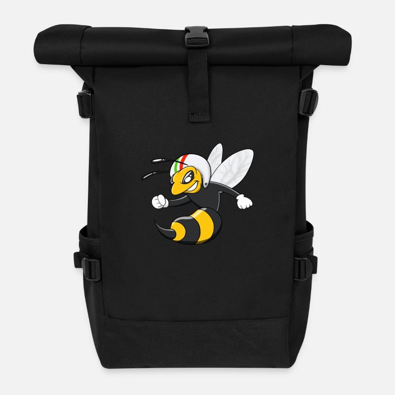 Frelon guêpe cool avec casque - Sac à dos roll top - noir