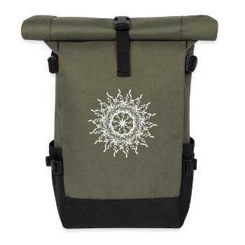 Mandala Fractales - Sac à dos roll top - olive/noir - Devant