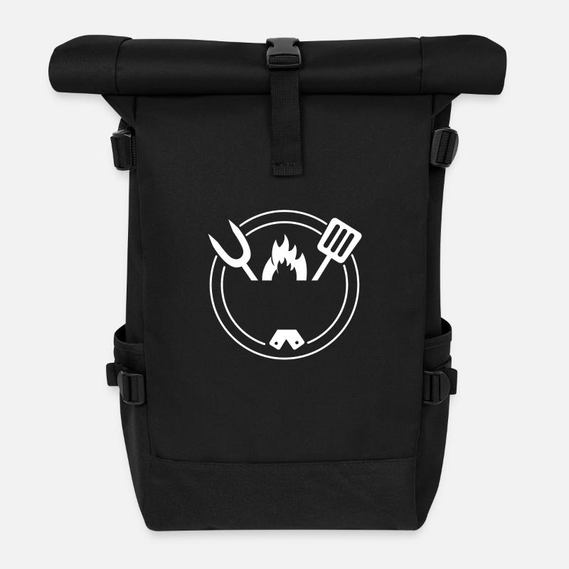 Grill Design zum personalisieren - Rolltop Rucksack - Schwarz
