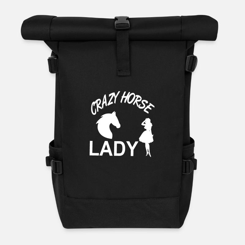 Pferd - Rolltop Rucksack - Schwarz