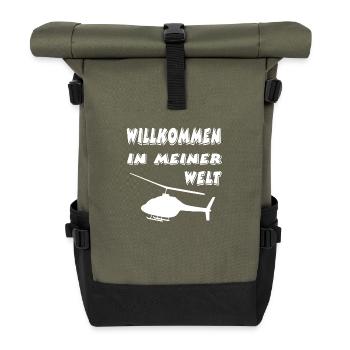 Hubschrauber - Rolltop Rucksack - Olive/Schwarz - Vorne