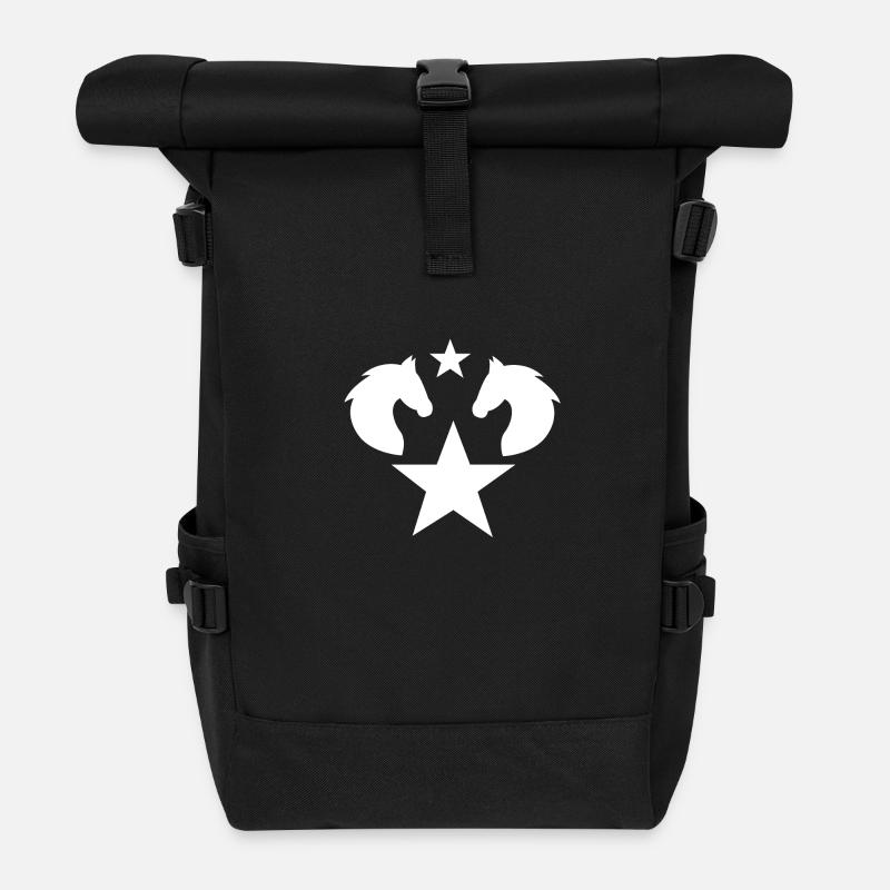 Pferd - Rolltop Rucksack - Schwarz