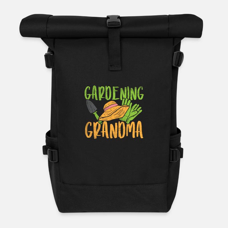 Gardening Grandma - Rolltop Rucksack - Schwarz