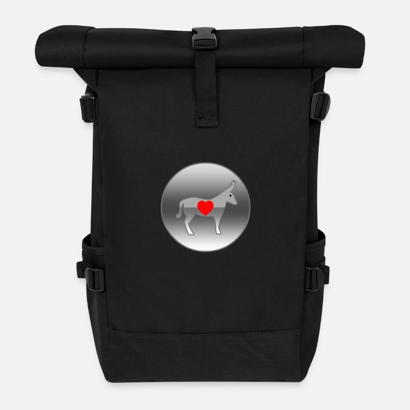 Âne - Sac à dos roll top - noir