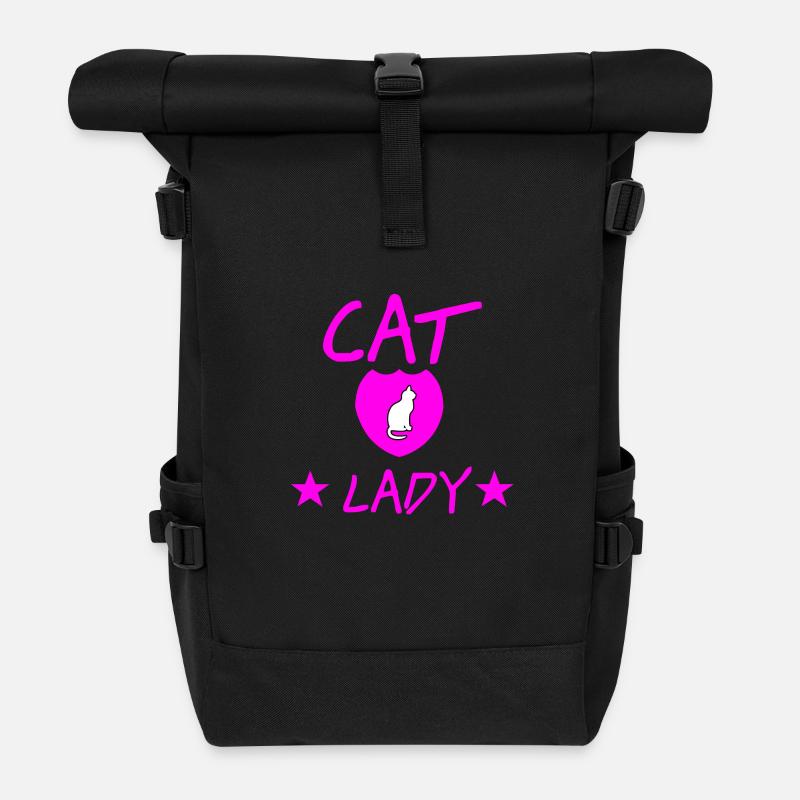 Chat - Sac à dos roll top - noir