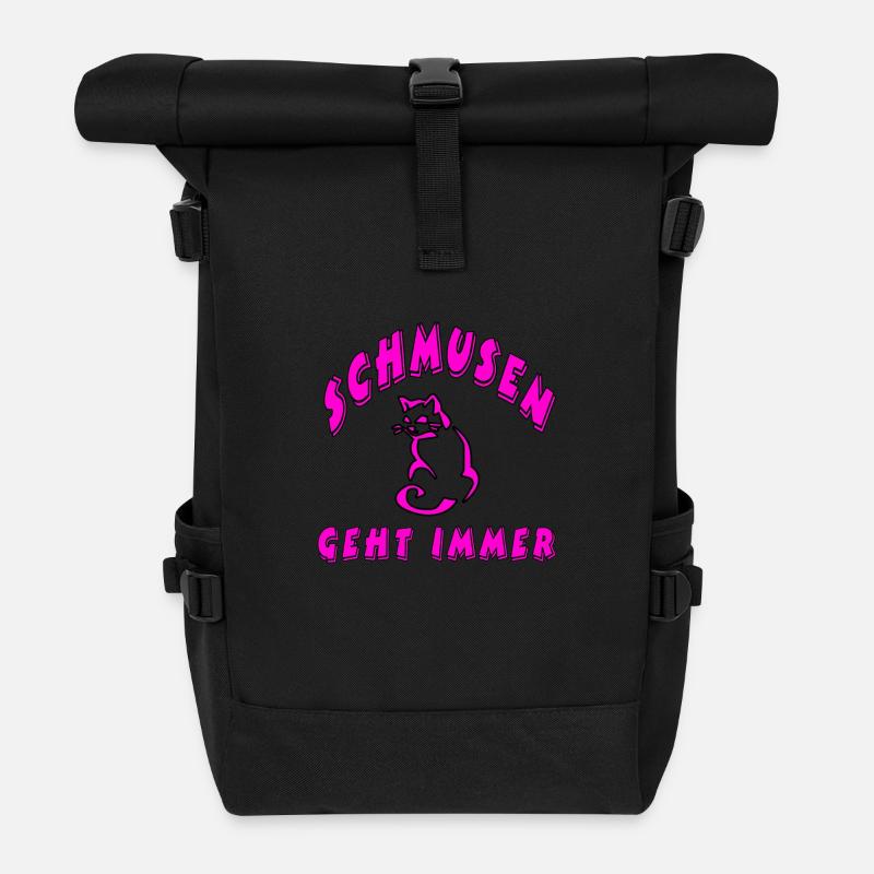 Katze - Rolltop Rucksack - Schwarz