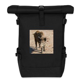Wildschwein Sus scrofa - Rolltop Rucksack - Schwarz - Vorne