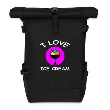 Glace - Sac à dos roll top - noir - Devant