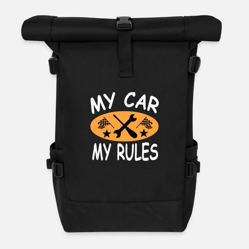 Auto - Rolltop Rucksack - Schwarz