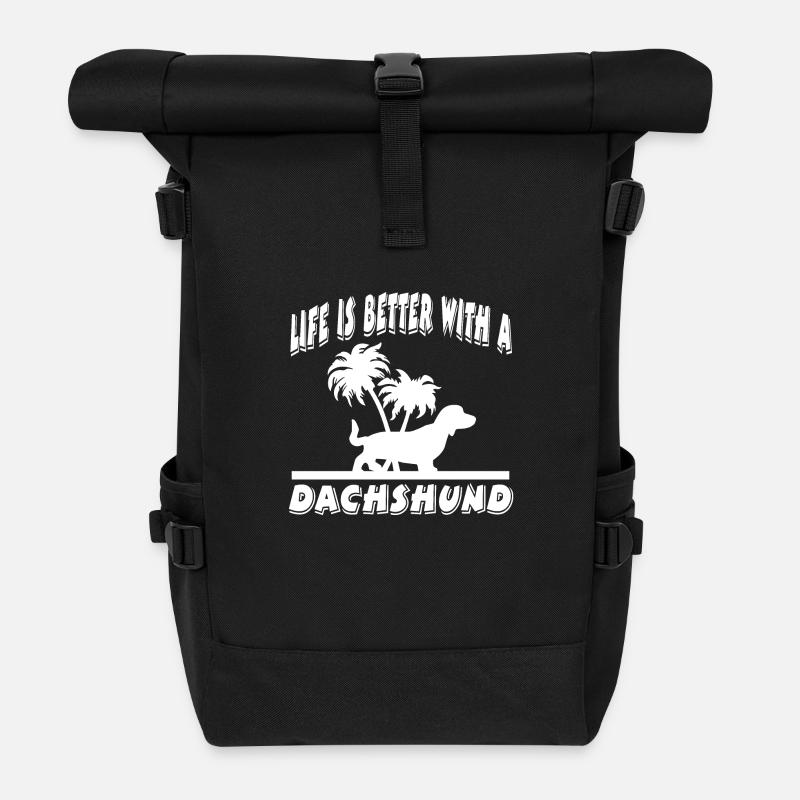 Dackel - Rolltop Rucksack - Schwarz