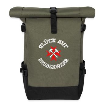 Bergbau Grubenwehr - Rolltop Rucksack - Olive/Schwarz - Vorne