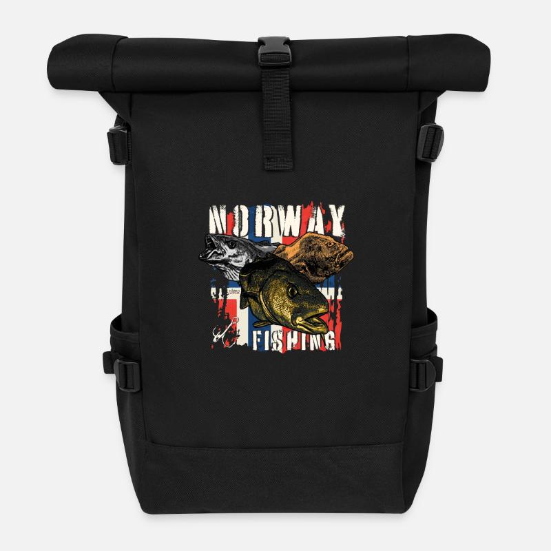 NORWAY Fishing - Rolltop Rucksack - Schwarz