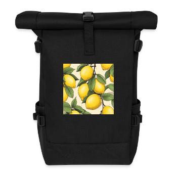 Lemon Fruit - Roll Top Backpack - black - Front
